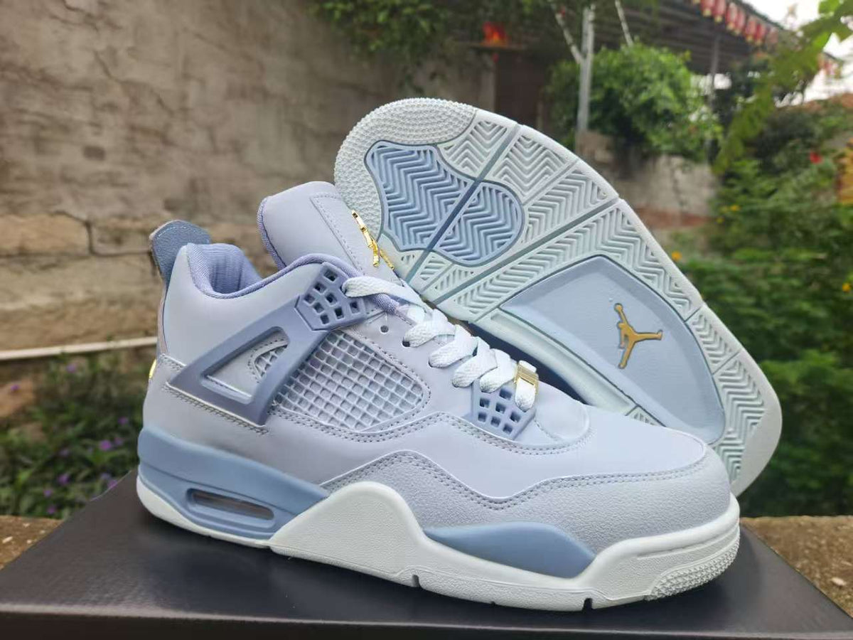 Air Jordan 4 Retro Light Blue Gold
