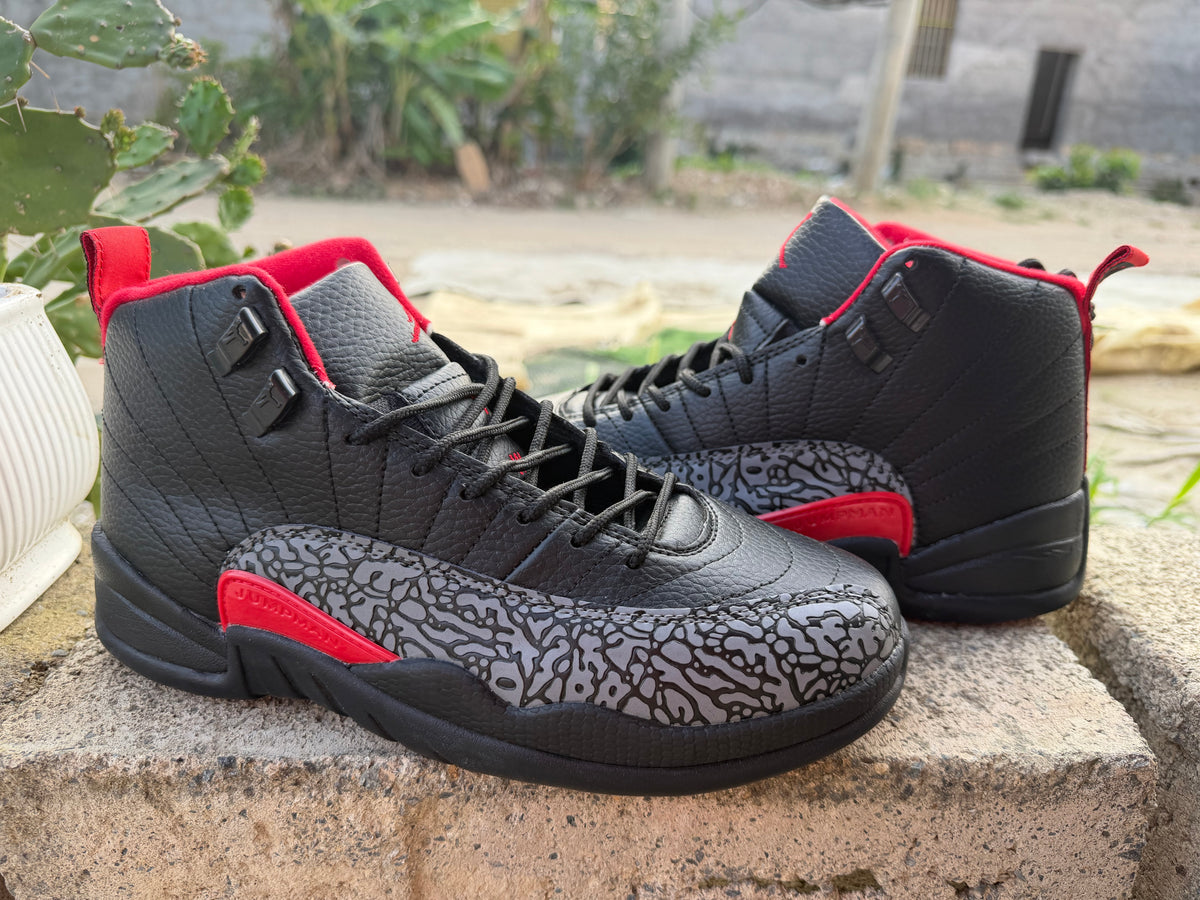 Air Jordan 12 Retro “Black Red Elephant Print”