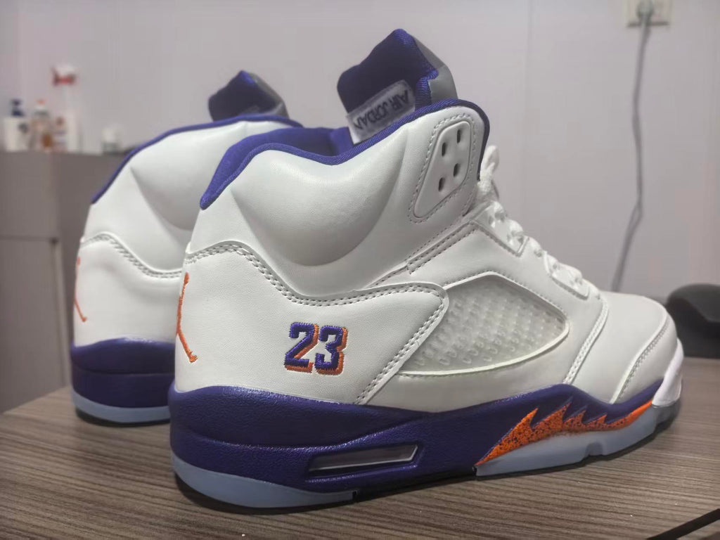 Air Jordan 5 Retro White Purple Orange