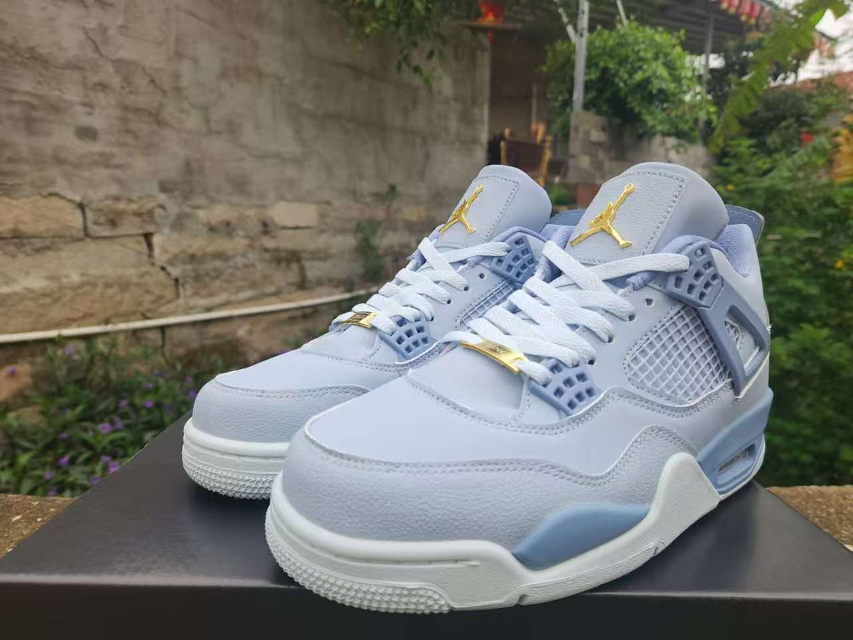Air Jordan 4 Retro Light Blue Gold