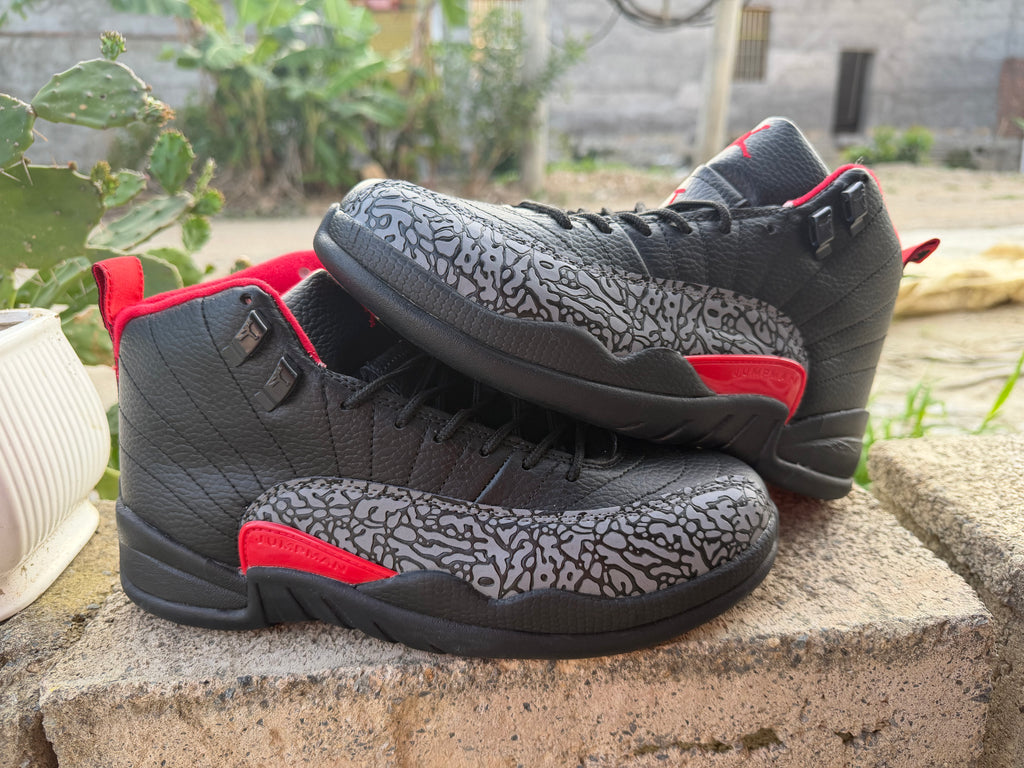 Air Jordan 12 Retro “Black Red Elephant Print”