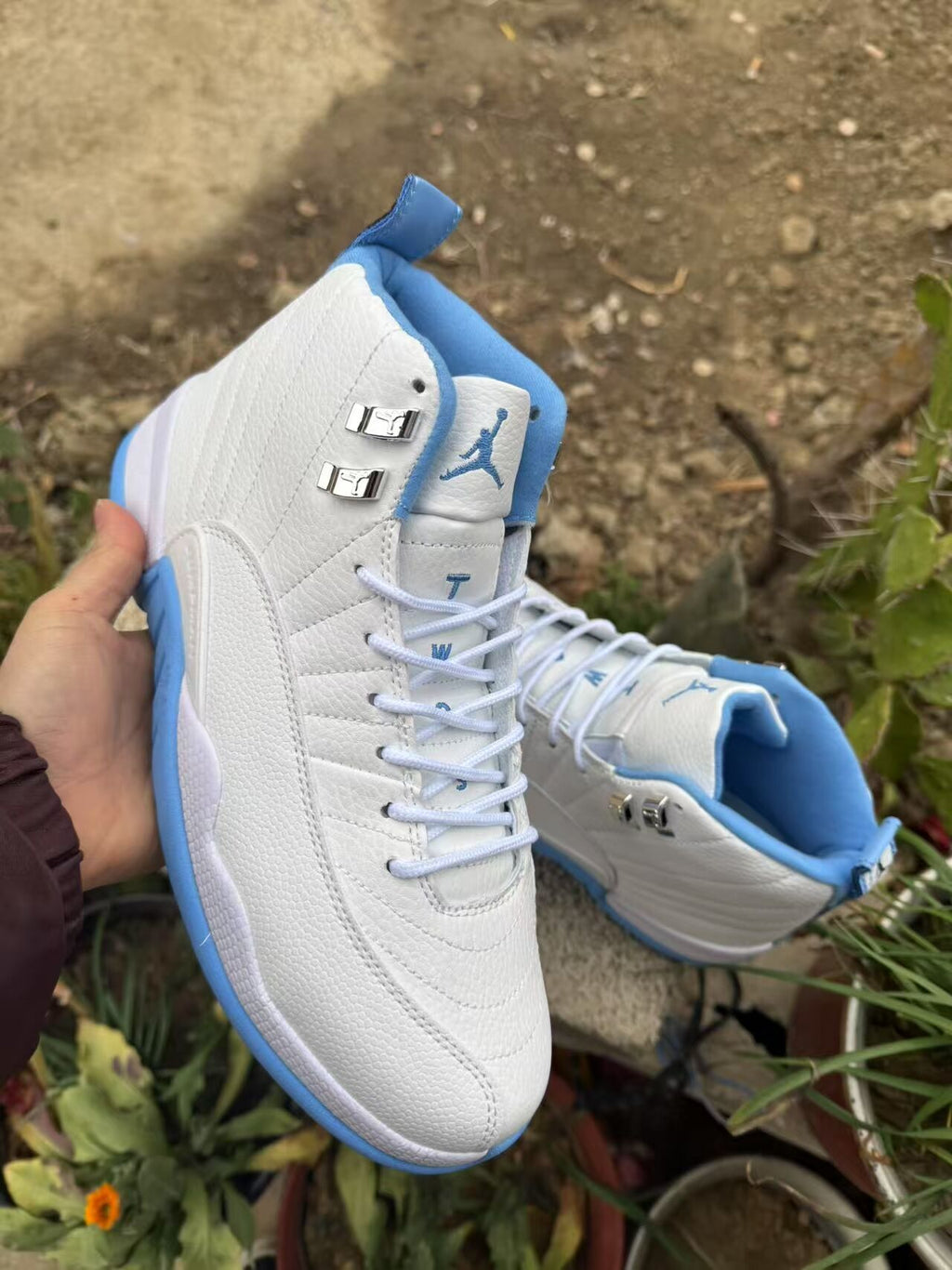 Air Jordan 12 Retro White Metallic Silver University Blue