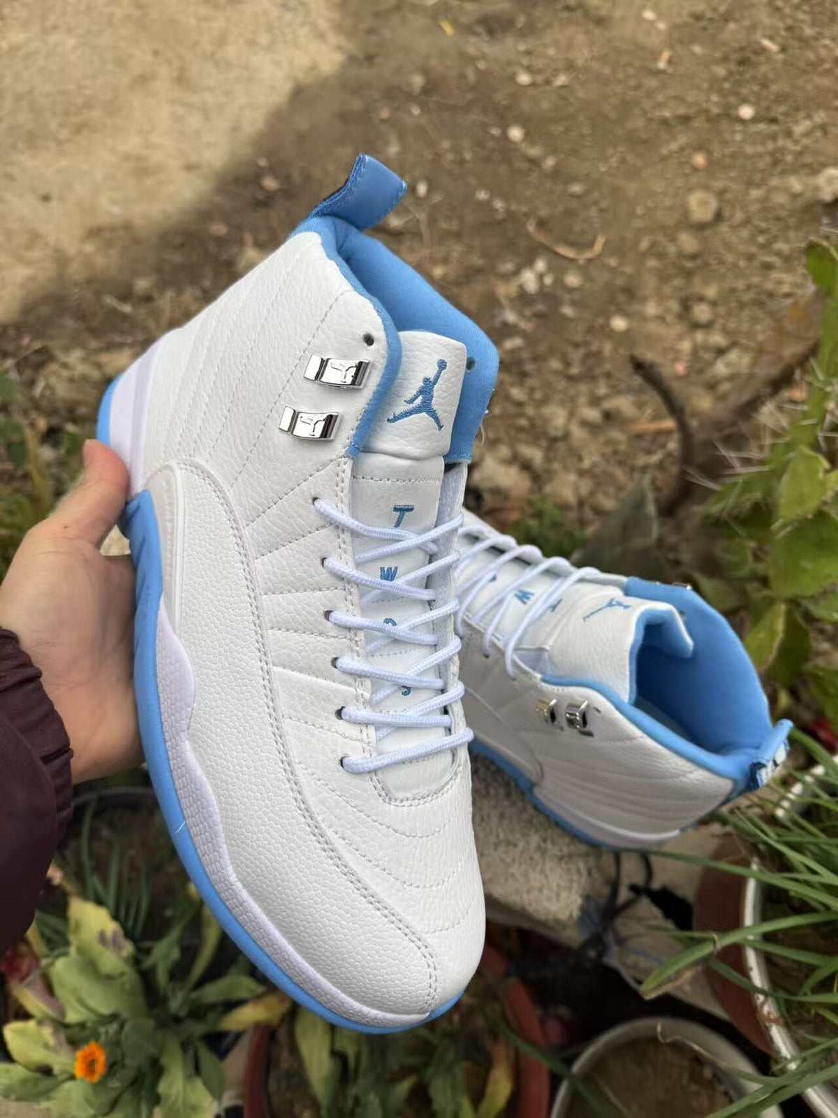Air Jordan 12 Retro White Metallic Silver University Blue