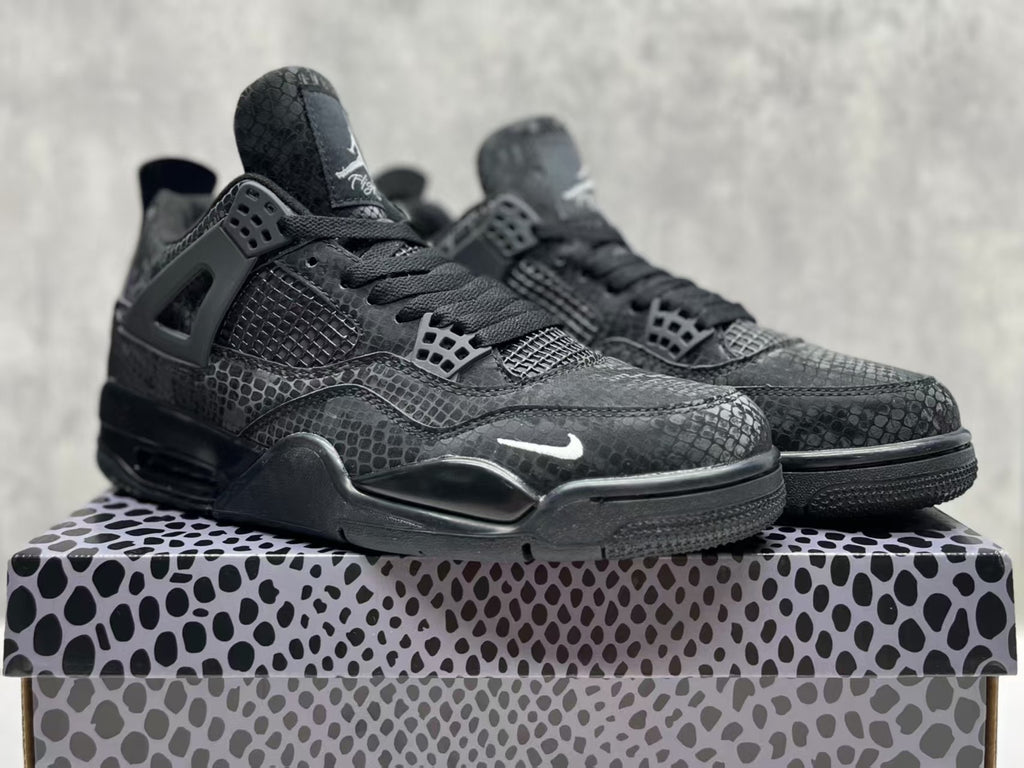 Air Jordan 4 Retro Black Snake Skin Bike