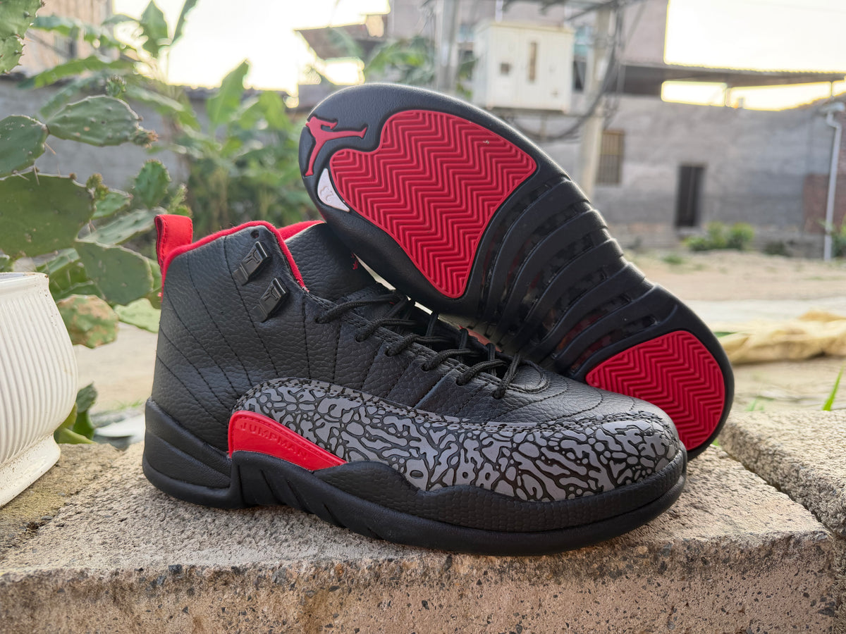 Air Jordan 12 Retro “Black Red Elephant Print”
