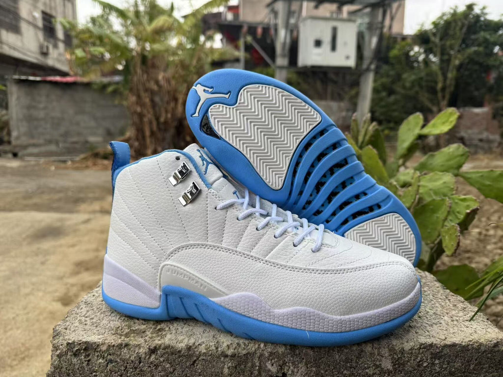 Air Jordan 12 Retro White Metallic Silver University Blue