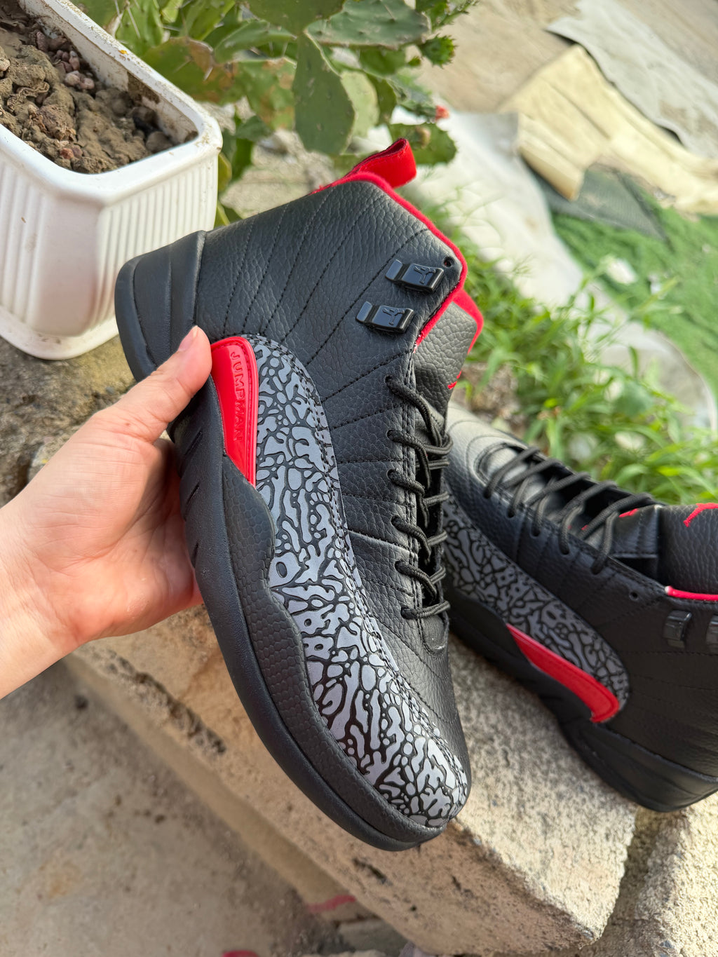 Air Jordan 12 Retro “Black Red Elephant Print”