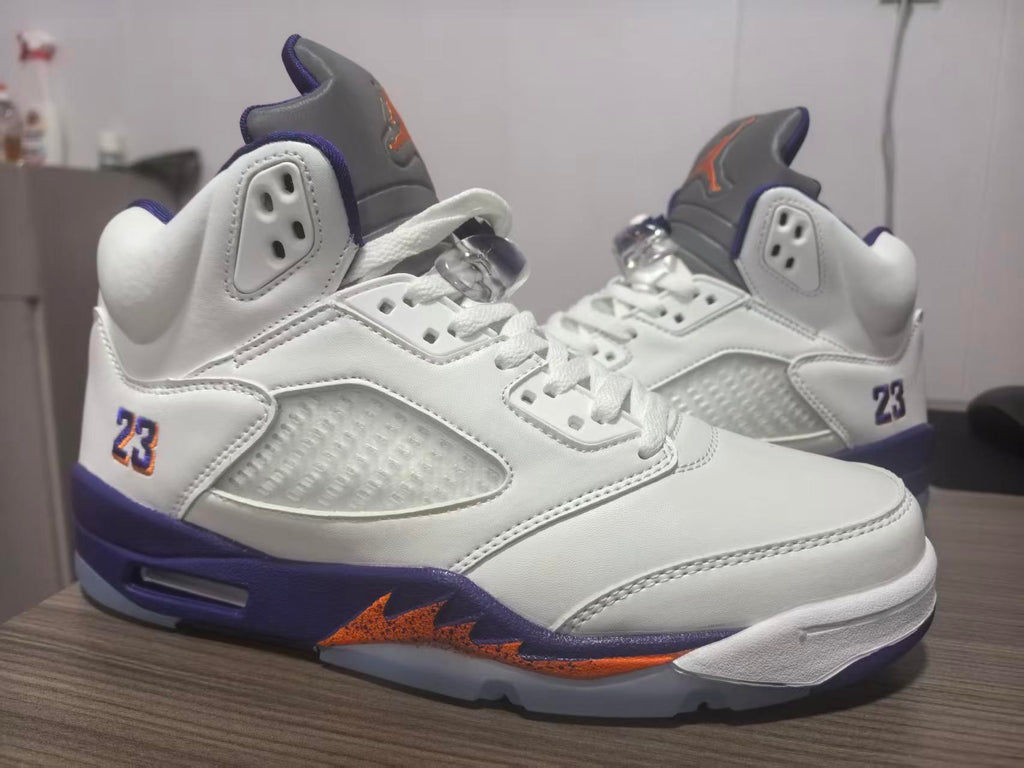 Air Jordan 5 Retro White Purple Orange