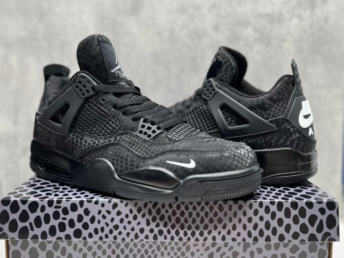 Air Jordan 4 Retro Black Snake Skin Bike
