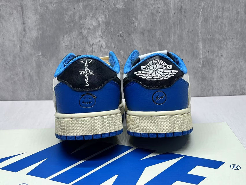 Air Jordan 1 Low White/Blue Lightning Reverse Swoosh