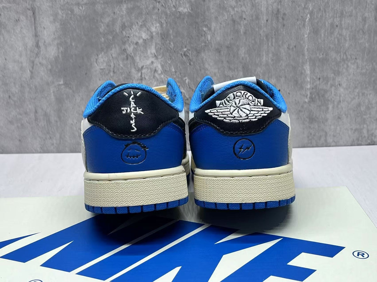 Air Jordan 1 Low White/Blue Lightning Reverse Swoosh