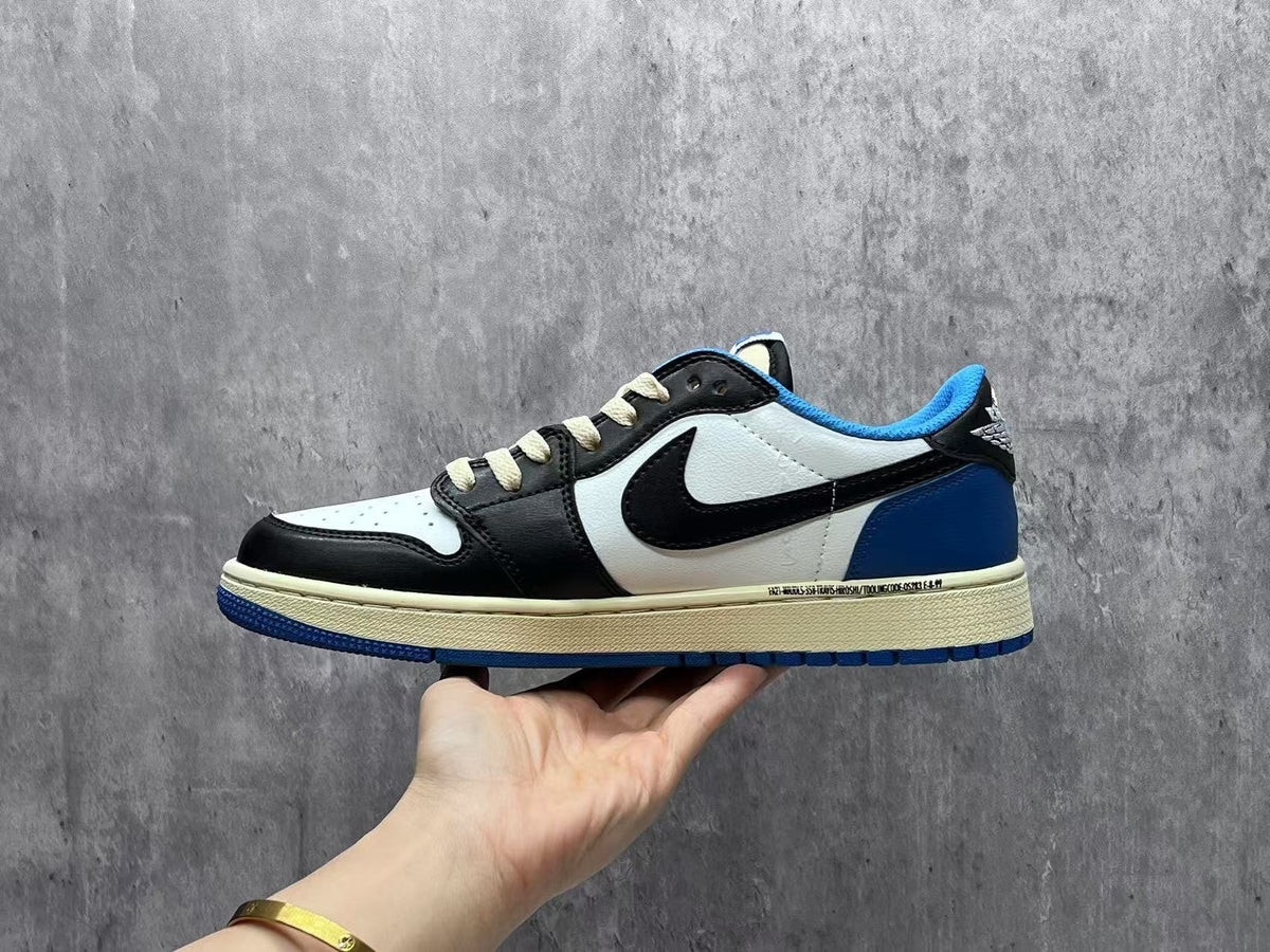 Air Jordan 1 Low White/Blue Lightning Reverse Swoosh
