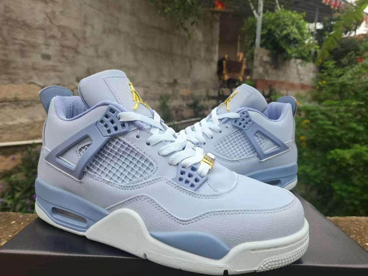 Air Jordan 4 Retro Light Blue Gold
