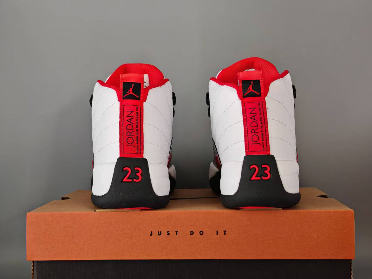 Air Jordan 12 Retro White Red Elephant Print
